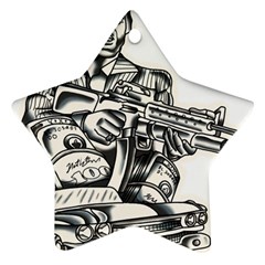 Scarface Movie Traditional Tattoo Star Ornament (two Sides) by tradlinestyle