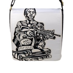 Scarface Movie Traditional Tattoo Flap Closure Messenger Bag (l) by tradlinestyle