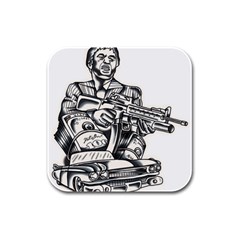 Scarface Movie Traditional Tattoo Rubber Square Coaster (4 Pack) by tradlinestyle