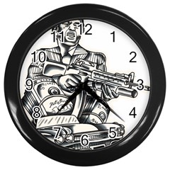 Scarface Movie Traditional Tattoo Wall Clock (black) by tradlinestyle