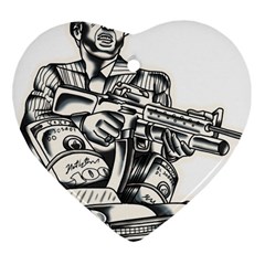 Scarface Movie Traditional Tattoo Heart Ornament (two Sides) by tradlinestyle