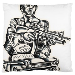 Scarface Movie Traditional Tattoo Large Cushion Case (two Sides) by tradlinestyle