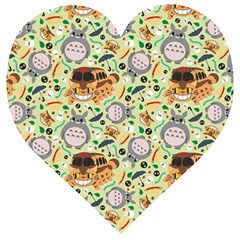 My Neighbor Totoro Pattern Wooden Puzzle Heart by danenraven