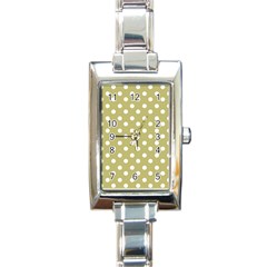 Lime Green Polka Dots Rectangle Italian Charm Watch