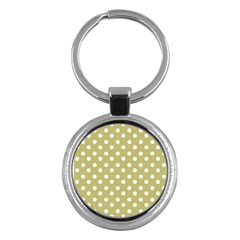 Lime Green Polka Dots Key Chain (Round)