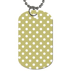 Lime Green Polka Dots Dog Tag (two Sides) by GardenOfOphir