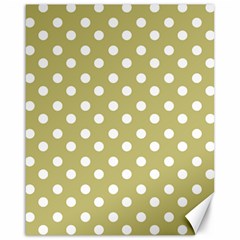 Lime Green Polka Dots Canvas 16  x 20 