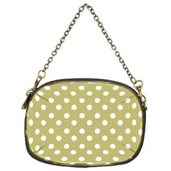 Lime Green Polka Dots Chain Purse (One Side)