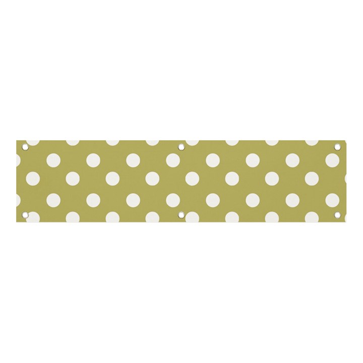 Lime Green Polka Dots Banner and Sign 4  x 1 