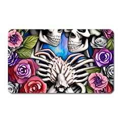 Floral Skeletons Magnet (rectangular) by GardenOfOphir