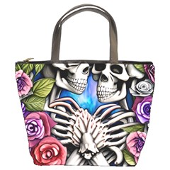 Floral Skeletons Bucket Bag by GardenOfOphir
