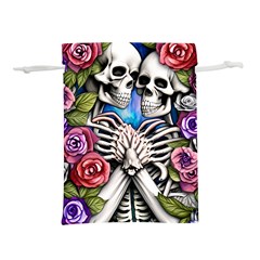 Floral Skeletons Lightweight Drawstring Pouch (l) by GardenOfOphir