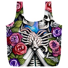 Floral Skeletons Full Print Recycle Bag (xxl) by GardenOfOphir