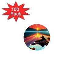 Sunset Over A Lake 1  Mini Magnets (100 Pack)  by GardenOfOphir