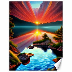 Sunset Over A Lake Canvas 12  X 16  by GardenOfOphir