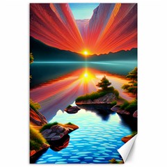 Sunset Over A Lake Canvas 24  X 36  by GardenOfOphir