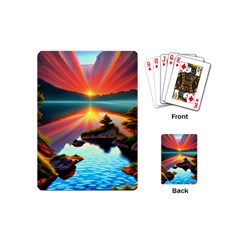 Sunset Over A Lake Playing Cards Single Design (mini) by GardenOfOphir