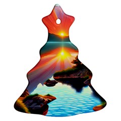 Sunset Over A Lake Ornament (christmas Tree) 