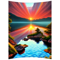 Sunset Over A Lake Back Support Cushion by GardenOfOphir