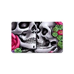 Black Skulls Red Roses Magnet (name Card) by GardenOfOphir