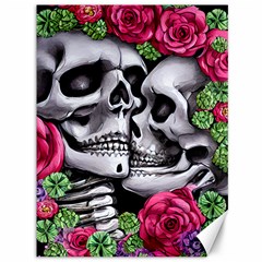 Black Skulls Red Roses Canvas 36  X 48  by GardenOfOphir