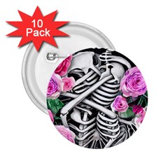 Floral Skeletons 2 25  Buttons (10 Pack)  by GardenOfOphir