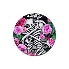 Floral Skeletons Rubber Coaster (round) by GardenOfOphir