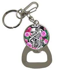 Floral Skeletons Bottle Opener Key Chain by GardenOfOphir