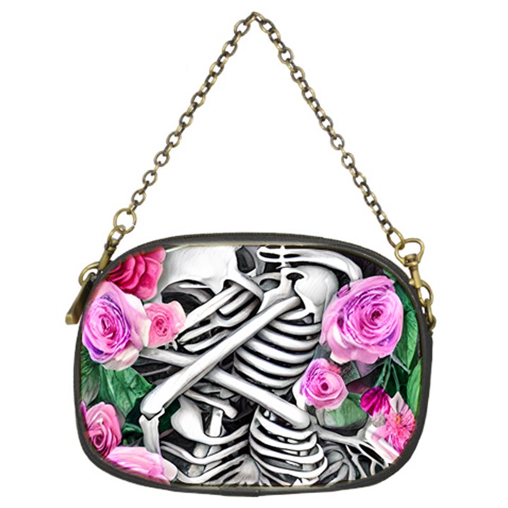 Floral Skeletons Chain Purse (Two Sides)