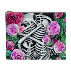 Floral Skeletons Cosmetic Bag (xl) by GardenOfOphir