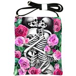 Floral Skeletons Shoulder Sling Bag Front