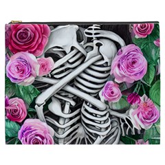Floral Skeletons Cosmetic Bag (xxxl) by GardenOfOphir