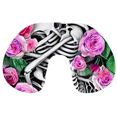 Floral Skeletons Travel Neck Pillow by GardenOfOphir