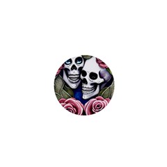 Skulls And Flowers 1  Mini Buttons by GardenOfOphir