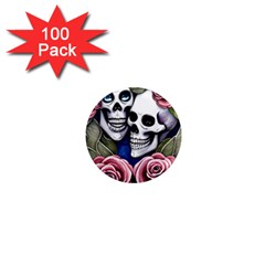 Skulls And Flowers 1  Mini Magnets (100 Pack)  by GardenOfOphir