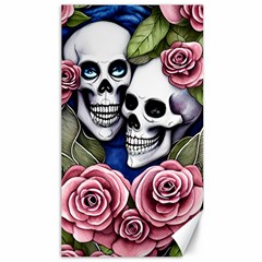 Skulls And Flowers Canvas 40  X 72  by GardenOfOphir