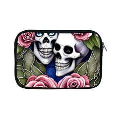 Skulls And Flowers Apple Ipad Mini Zipper Cases by GardenOfOphir
