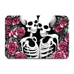 Black And White Rose Sugar Skull Plate Mats by GardenOfOphir