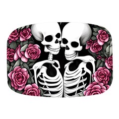 Black And White Rose Sugar Skull Mini Square Pill Box by GardenOfOphir