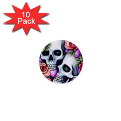 Floral Skeletons 1  Mini Buttons (10 Pack)  by GardenOfOphir