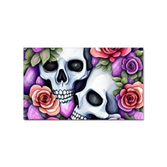 Floral Skeletons Sticker Rectangular (100 Pack)