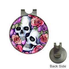 Floral Skeletons Hat Clips With Golf Markers by GardenOfOphir