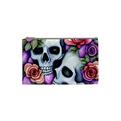 Floral Skeletons Cosmetic Bag (small) by GardenOfOphir