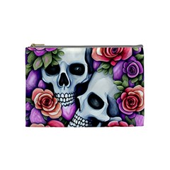 Floral Skeletons Cosmetic Bag (medium) by GardenOfOphir