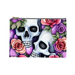 Floral Skeletons Cosmetic Bag (large) by GardenOfOphir