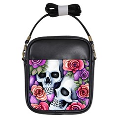 Floral Skeletons Girls Sling Bag by GardenOfOphir