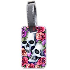 Floral Skeletons Luggage Tag (two Sides) by GardenOfOphir