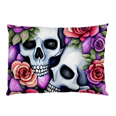 Floral Skeletons Pillow Case (two Sides) by GardenOfOphir