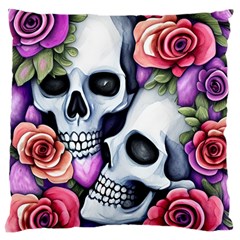 Floral Skeletons Large Cushion Case (two Sides) by GardenOfOphir