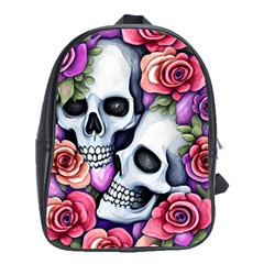 Floral Skeletons School Bag (xl) by GardenOfOphir